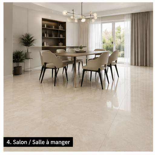 Carrelage P.E. Illusion Crema Pulido 60x120 cm Rectifié”