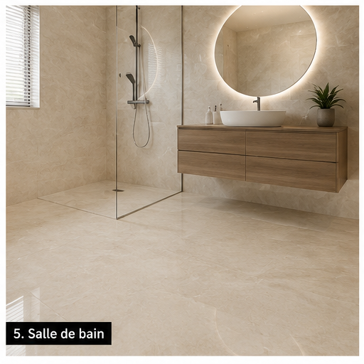 Carrelage P.E. Illusion Crema Pulido 60x120 cm Rectifié”