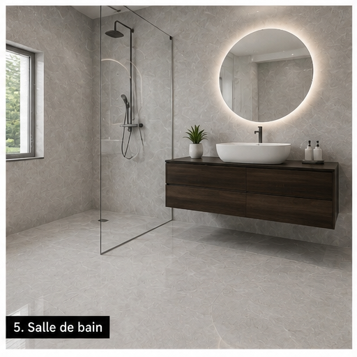 Carrelage P.E. Illusion Gris Pulido 60x120 cm Rectifié