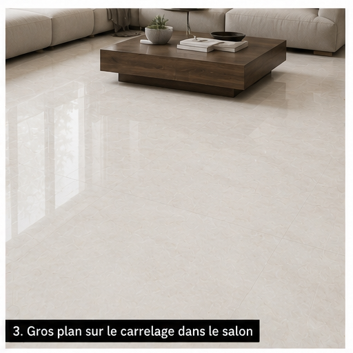 Carrelage P.E. Illusion Perla Pulido 60x120 cm Rectifié