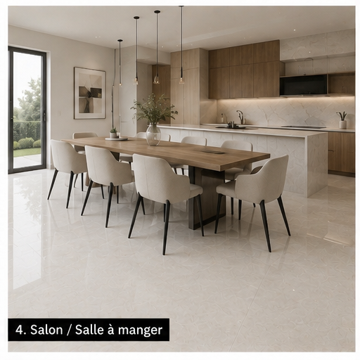 Carrelage P.E. Illusion Perla Pulido 60x120 cm Rectifié