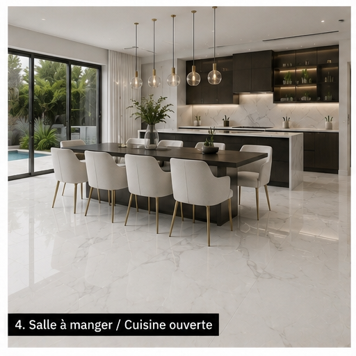 Carrelage P.E. Statuario Pulido 60x120 cm Rectifié — Effet Marbre