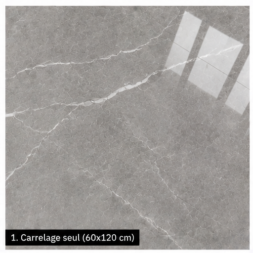 Carrelage P.E. Pulpis Grey Pulido 60x120 cm Rectifié — Effet Marbre