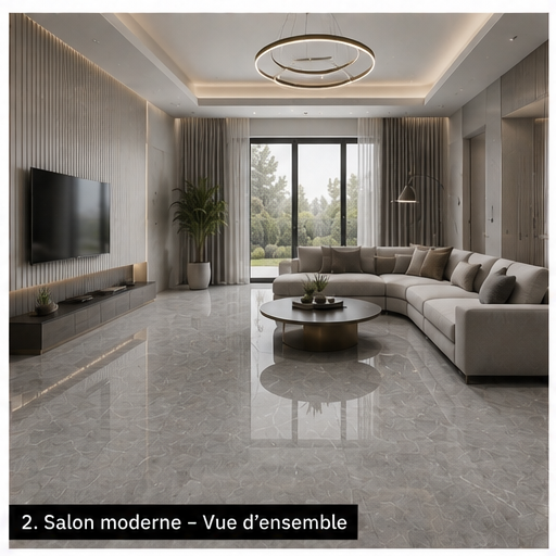 Carrelage P.E. Pulpis Grey Pulido 60x120 cm Rectifié — Effet Marbre