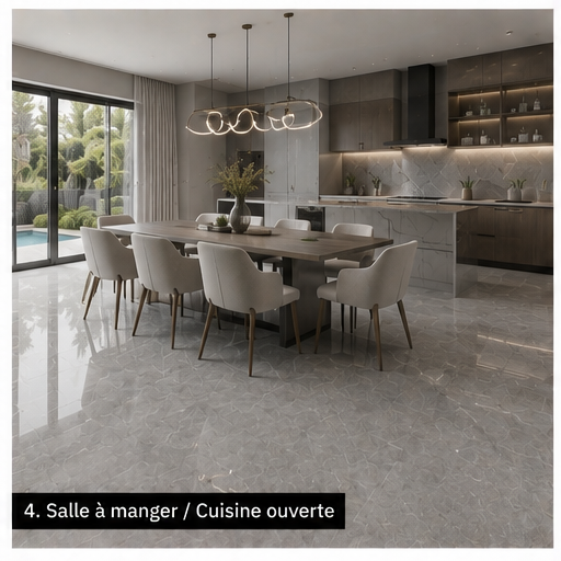 Carrelage P.E. Pulpis Grey Pulido 60x120 cm Rectifié — Effet Marbre